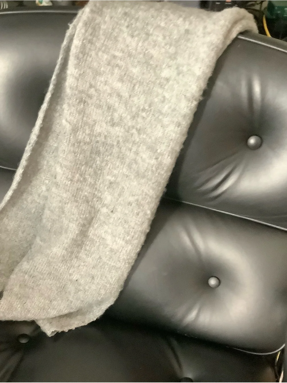 H&M Gray Textured Wool Blend Long Scarf